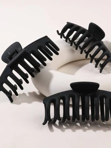3pcs Women Solid Claw Design Casual Hair Claw For Daily Life,Hair Accessories,Claw Clips,Hair Jaw Clip,Hair Clutch