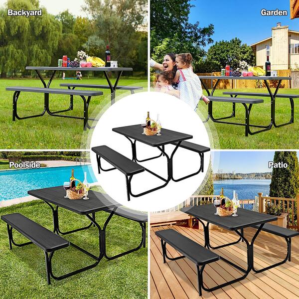 Costway Picnic Table Bench Set Outdoor Backyard Patio Garden Party