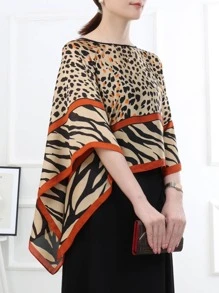 1 pieza de pañuelo con estampado de leopardo, chal clásico para protección solar al aire libre y atuendo casual de fin de semana para la vida diaria. Ideal como bandana, banda para el cabello o cinta para la cabeza para dar un toque especial a tu look.