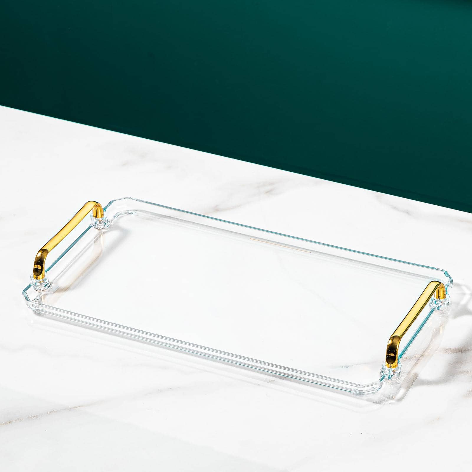 1pc Rectangular Acrylic Plastic Tray - Clear - View 1