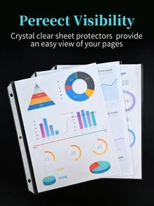 Protectores De Hojas Transparentes De 8.5 X 11 Pulgadas Para Carpeta De 3 Anillas, Fundas De Plástico Para Carpeta, Protector De Papel De Carga Superior Tamaño Carta, Paquete De 50 - transparente - Ver 6