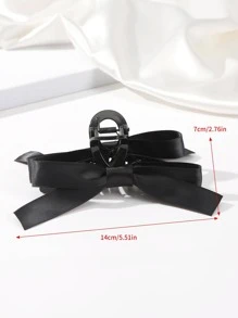 1 chiếc kẹp tóc hai mặt hình nơ màu đen, thích hợp để sử dụng hàng ngày vào mùa thu đông, phụ kiện tóc cho nữ, phù hợp cho trang phục đi nghỉ mát, mùa hè hoặc đi biển. - màu đen - Xem 4