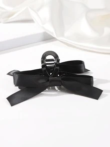 1 chiếc kẹp tóc hai mặt hình nơ màu đen, thích hợp để sử dụng hàng ngày vào mùa thu đông, phụ kiện tóc cho nữ, phù hợp cho trang phục đi nghỉ mát, mùa hè hoặc đi biển. - màu đen - Xem 5