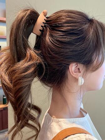1入組女士素色休閒髮夾