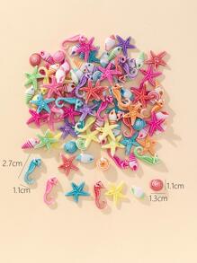 1pack Random Creative Starfish & Seahorse Design DIY Bead For Women For DIY Jewelry Making - Multicolor - View 3