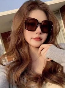 1pc Women's Ombre Square Glasses, Versatile & Practical - Multicolor - View 1