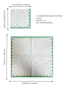 10 piezas de color metálico con patrón de lunares Servilleta desechable , de colores Servilleta de papel para fiesta - Multicolor - Ver 5