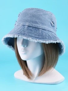 Mũ xô chống nắng cổ điển, thích hợp để đội hàng ngày - Màu xanh nhạt - Xem 3
