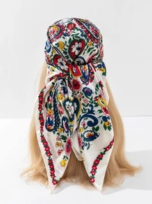 Paisley Print Bandana - White - View 10