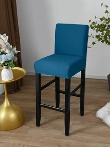 1 Đồng Màu Bọc Bọc Ghế Ăn, Polyester Hiện Đại Co Giãn Bọc Ghế Ăn Cho Gia Đình - Màu xanh lam - Xem 1