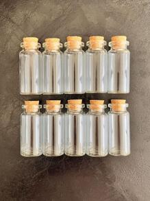 10pcs Mini Glass Jars With Cork Lids - Clear - View 2