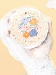 3pcs/set Polyester Sponge, Modern Flower Pattern Round Shaped Scouring Pad For Kitchen - Multicolor - View 1