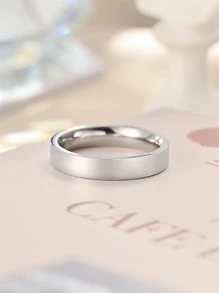 Fashion Titanium Steel Minimalist Ring For Men Women For Daily Life, For Jewelry Gift And Party - Silver - View 3