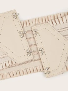 Thắt lưng corset bản rộng thanh lịch cho ngày lễ tình nhân Halloween, mùa hè, trường học - Màu be - Xem 4