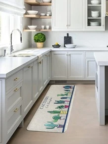 1 Cây Xương Rồng & Khẩu Hiệu Đồ Họa Chống Trơn Trượt Thảm Nhà Bếp hiện Đại Polyester Chống Trơn Trượt Nhà Bếp Cho Gia Đình - Nhiều màu - Xem 3