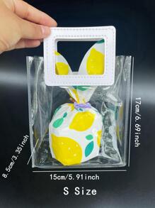 1pc Clear Gift Bag, Portable Flower Wrapping Bag For Party - Clear - View 5