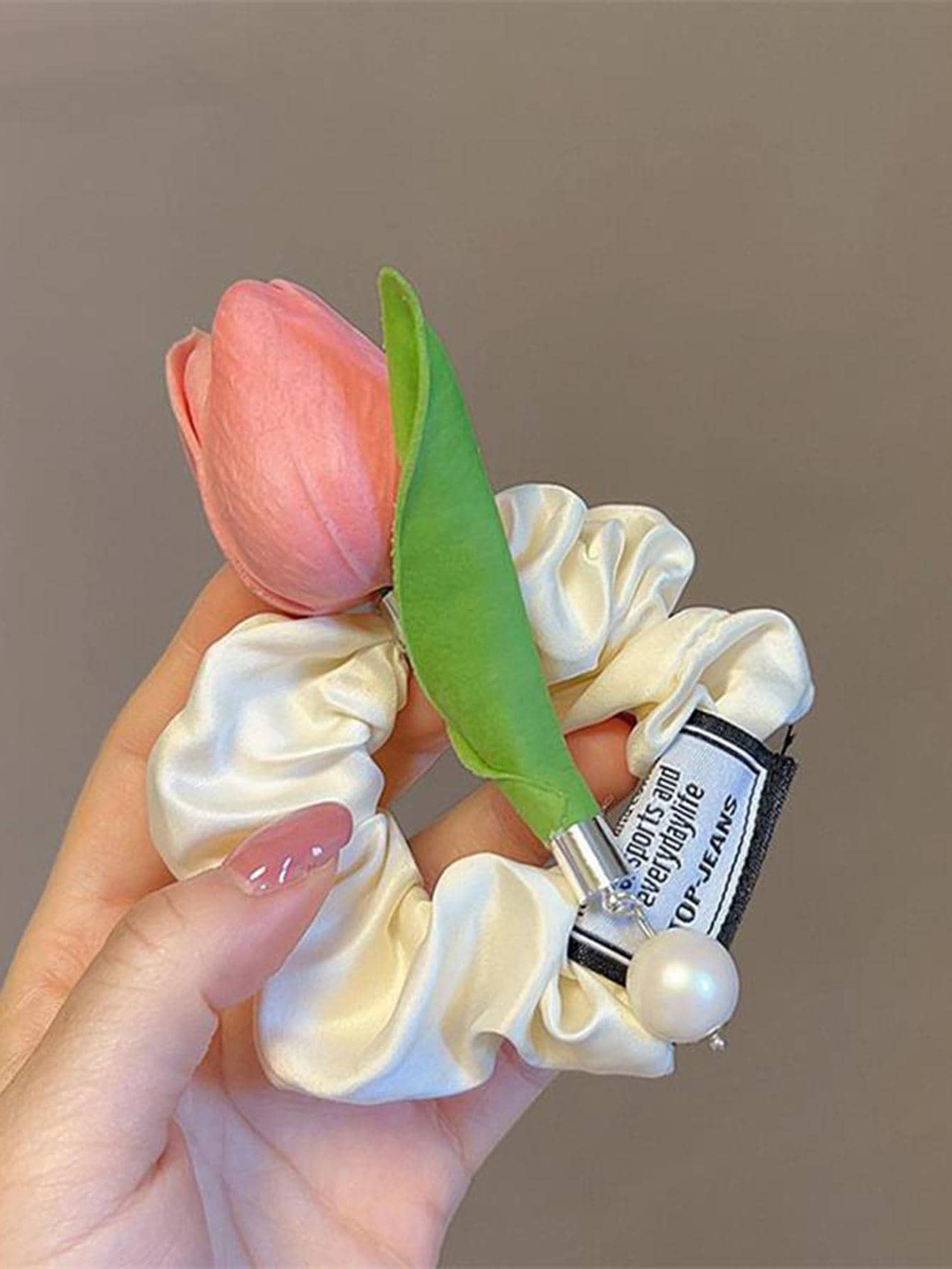 1pc Women Flower Decor Fashion Scrunchie - Multicolor - View 1