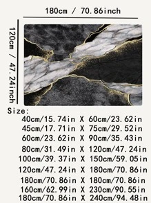 Alfombra de poliéster de 1 pieza, alfombra de suelo con patrón de mármol nórdico para sala de estar, dormitorio - Multicolor - Ver 3