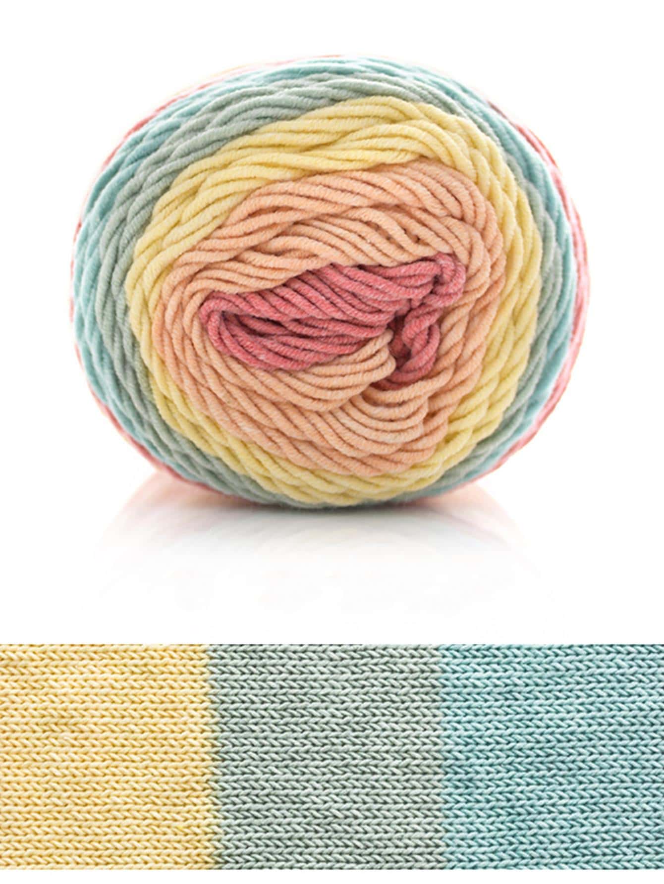 Sợi Acrylic, Sợi Khối Màu Hiện Đại Cho DIY - Màu Hồng  San hô - Xem 1