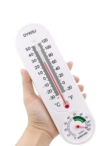 1入組掛壁式溫度計濕度計帶指針 - 白色 - 查看 1