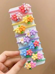 10 cái Trang trí hoa cho bé gái Dây buộc tóc dễ thương để trang trí tóc - Nhiều màu - Xem 8