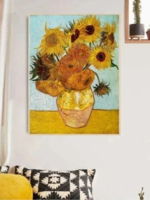 1set Sunflower Pattern DIY Diamond Painting Without Frame, Vintage PMMA DIY Diamond Unframed Painting For Home Decoration - Multicolor - View 3