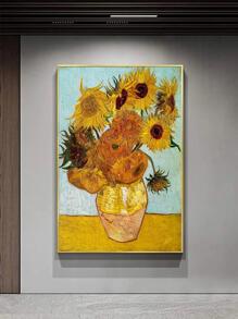 1set Sunflower Pattern DIY Diamond Painting Without Frame, Vintage PMMA DIY Diamond Unframed Painting For Home Decoration - Multicolor - View 1