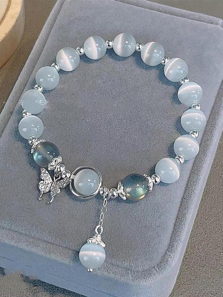 Butterfly Charm Beaded Bracelet