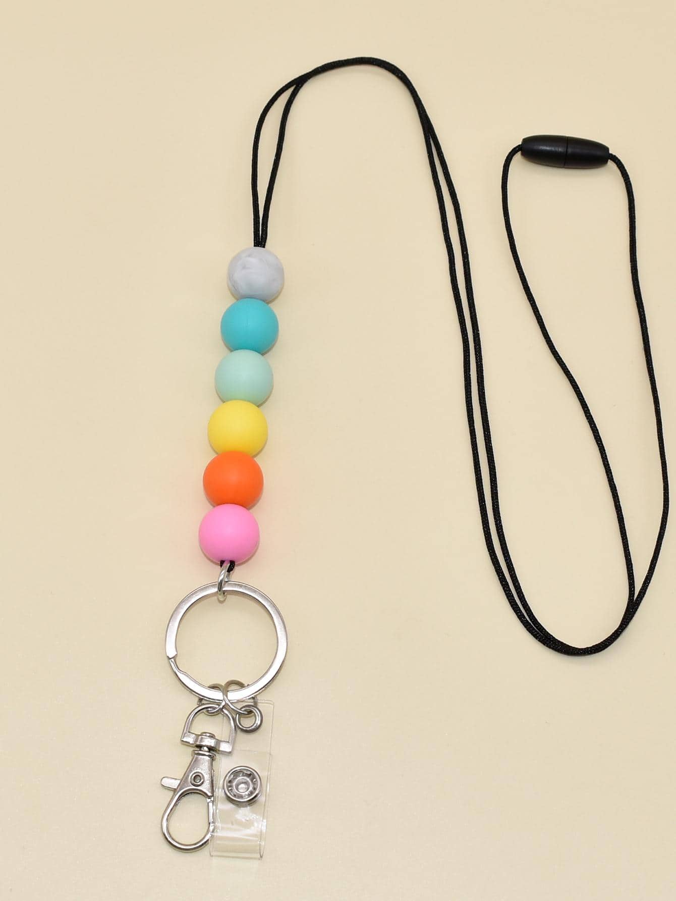 珠子裝飾鑰匙圈 - 彩色 - 查看 1