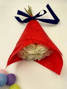 Gói 2 Giấy Gói Quà In Hoa, Giấy Bọc Hoa Đỏ Gia Đình - Đỏ - Xem 6