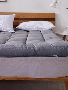 1pc Solid Color Simple Mattress Pad - Grey - View 5