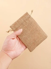 10 bộ/20 bộ Túi quà bằng vải bố có dây rút dùng cho đám cưới, tiệc tùng, quà tặng trang trí, Giáng sinh - Màu vàng - Xem 4