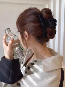 3件套女士毛绒时尚发爪，日常可爱粉色配饰，发夹，发卡，发夹，发卡，发抓夹，发夹，发卡，发夹，发卡，发夹，发卡，发夹，上学用品，大学秋冬季女士发饰，度假装扮，夏季海滩装扮 - 彩色 - 查看 4