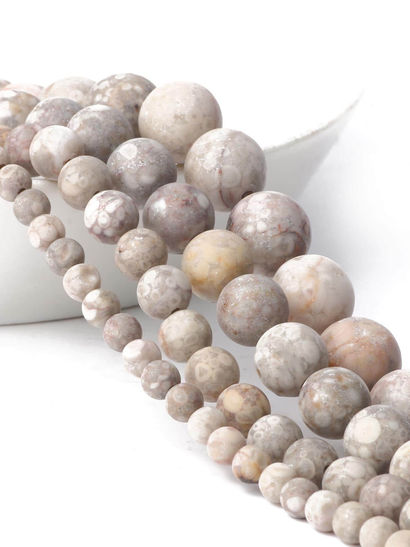 1股石頭DIY珠子適合女士適用於手環珠寶製作 - 杏色 - 查看 1