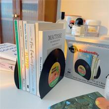 2pcs Record Design Bookend - Black - View 4