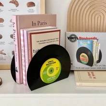 2pcs Record Design Bookend - Black - View 3