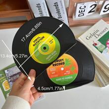 2pcs Record Design Bookend - Black - View 2