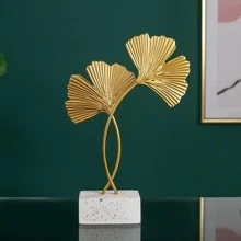 Gold Metal Leaf Wall Decor Wall Ornaments for Bedroom Hanging Parts Hotel Wall Decoration-Large - 金色 - 查看 3