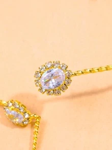 1 chiếc nhẫn trang trí bằng đá thời trang cho phụ nữ để trang trí hàng ngày - Vàng - Xem 2