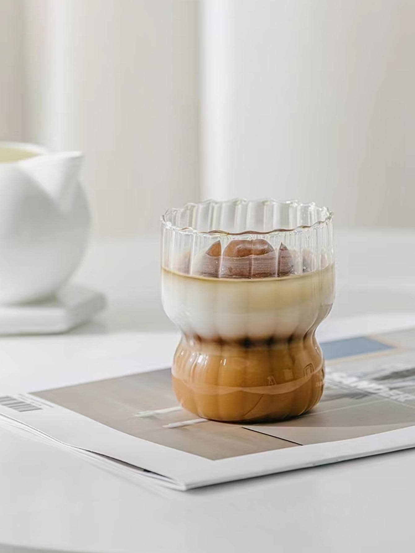 1pc Clear Coffee Cup, Simple Clear Glass Coffee Cup For Dinner Table