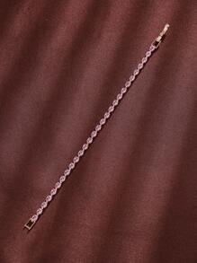 1 vòng tay trang trí bằng đá khối Zirconia quyến rũ cho phụ nữ để trang trí hàng ngày - Hoa hồng vàng - Xem 4