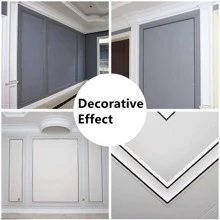 1.1CM*5M PVC Self-Adhesive Decoration Line Tile Gap Stickers Frame Decoration Line Background Wall Decor Waterproof Edge Strips Tape - Silver - View 10