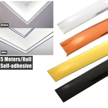 1.1CM*5M PVC Self-Adhesive Decoration Line Tile Gap Stickers Frame Decoration Line Background Wall Decor Waterproof Edge Strips Tape - Silver - View 7