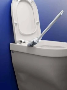 1pc TPR Toilet Cleaning Brush, Modern Punch-free Wall Mounted Toilet Brush For Bathroom - White - View 5