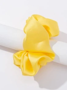 1 chiếc dây buộc tóc đơn giản, thời trang, bằng satin, cỡ lớn, thanh lịch dành cho nữ, phụ kiện buộc tóc đuôi ngựa thường ngày, dây chun co giãn, phụ kiện làm đẹp tóc tại nhà. - Màu vàng - Xem 4