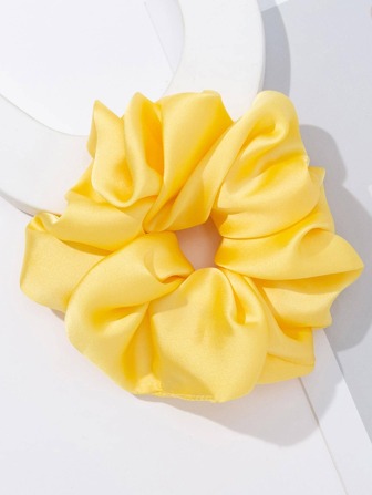 1pc Ladies' Simple Fashion Plain Satin Oversized Elegant Hair Tie Scrunchies Scrunchy Hair Ties, Casual Ponytail