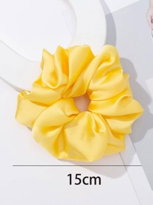 1 chiếc dây buộc tóc đơn giản, thời trang, bằng satin, cỡ lớn, thanh lịch dành cho nữ, phụ kiện buộc tóc đuôi ngựa thường ngày, dây chun co giãn, phụ kiện làm đẹp tóc tại nhà. - Màu vàng - Xem 3