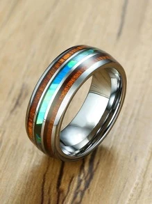 1pc Fashionable Stainless Steel Graphic Ring For Men For Daily Decoration, For Jewelry Gift And Party - Multicolor - View 1