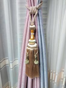 2pcs Pom Pom Decor Curtain Tie Back - Beige - View 2