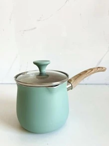 Turkiye Cesve，湖蓝色迷你奶锅，带涂层铝锅，不粘，不含 PFOA，可用于煮咖啡、牛奶、麦片和粥。可煎炸，小巧实用，多种颜色可选。满容量约780ml - 藍色 - 查看 2